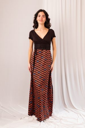 Obi marrone/stampa freccette